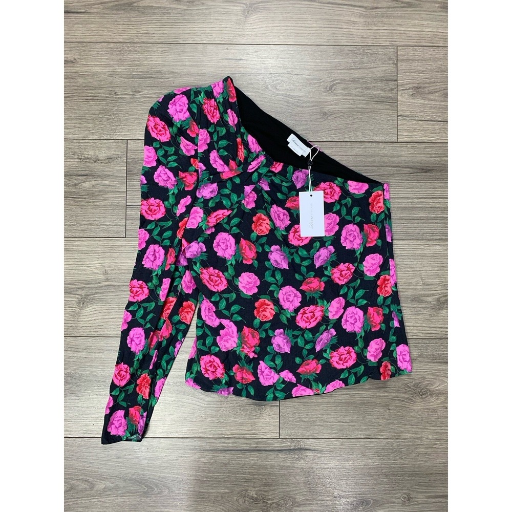 Lovers + Friends Bianca Top - Amelia Floral One Sleeve NEW SZ M
